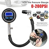 voordelige Opblaasbare pomp-auto motorfiets busje 0-200psi digitale lcd band bandenpomp drukmeter tester drukmeter digitale bandenspanningsmeter 200 psi met adapterkit compatibel met auto fiets motorfiets