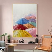 preiswerte Stillleben-Gemälde-handgemachtes buntes Regenschirm-Ölgemälde, großes handgemaltes Regenschirm-Ölgemälde, Wand, modernes abstraktes Landschaftsgemälde, Leinwand, Regenschirm-Gemälde, Heimdekoration, Dekor, Landschaftsgemälde