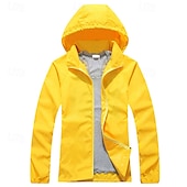 baratos Casacos Leves, Polares &amp; Caminhada-Homens Jaqueta Softshell Jaqueta de Trilha Ao ar livre A Prova de Vento Impermeável Jaqueta leve Jaqueta corta-vento Viajar Preto Branco Amarelo Roxo Escuro Vinho