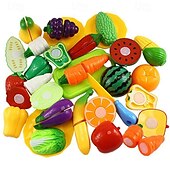 abordables Articles de fête-Ensemble de jouets de découpe d&#039;aliments amusants de 21 pièces - développe les compétences de base précoces, convient aux enfants, aux filles et aux garçons, parfait comme cadeau d&#039;Halloween et de