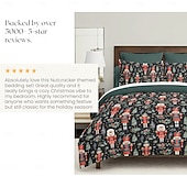 halpa joulupeti-jouluinen pussilakasetti pähkinänsärkijäsuunnittelulla 100 % puuvillaa juhlavaan vuodevaatteet sisältää pussilakanan ja tyynyliinat mukavat ja tyylikkäät sesongin makuuhuoneen sisustukseen queen king