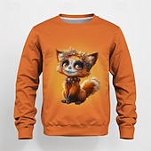 Girls' 3D Graphic Animal Cartoon Sweatshirt Long Sleeve Spring Fall Fashion Basic Kids 4-12 Years Crew Neck Outdoor Casual Daily Regular Fit4