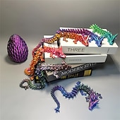 お買い得  Acessórios para festa-3Dプリントドラゴンエッグミステリークリスタルドラゴンフィジェットトイ関節式ドラゴンホームデスクデコレーションイースターサプライズ恐竜エッグ大人用フィジェットトイ自閉症用