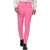 billige Chinos-Herre Dressbukser Mager Bukser kinesisk Knapper Lomme عادي Komfort Formell Fest Arbeid Mote Klassisk Stil Rosa Blå Mikroelastisk