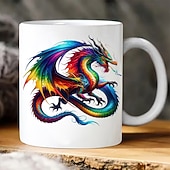 billige Krus og kopper-drage kaffekrus 11 oz keramisk krus morsomt krus morsomt kaffekrus for familie/venner/søster/kollega nyhet kaffekrus sommer vinter drinkware fest/jule/bursdagsgave