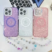 Χαμηλού Κόστους iPhone Θήκες-τηλέφωνο tok Για iPhone 16 Pro Max Plus iPhone 16 Pro Max iPhone 15 iPhone 15 Pro Max iPhone 14 Pro Max Πίσω Κάλυμμα Μαγνητική Υποστήριξη ασύρματης φόρτισης με λουράκι καρπού Ρετρό Επιμετάλλωση