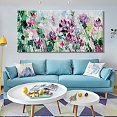 cheap Floral/Botanical Paintings-Mintura Handmade Texture Flowers Oil Paintings On Canvas Wall Art Decoration Modern Abstract Picture For Home Decor Rolled Frameless Unstretched Painting
