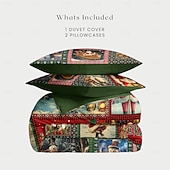 voordelige Kerstbeddegoed-Kerst dekbedovertrekset feestelijke vakantie kerst dekbedset compleet inclusief dekbedovertrek en kussenslopen perfect om seizoensgebonden vrolijkheid en comfort toe te voegen aan uw slaapkamerinrichting