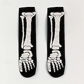 voordelige heren sokken-Voor heren 5 paar Multi-pakketten Sokken Crew Sokken Casual sokken Zwart Kleur Halloween Doodskoppen Sport &amp; Outdoor Dagelijks Vakantie Standaard Medium Herfst winter Modieus Casual