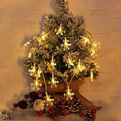 baratos Luzes solares de corda-Luzes de corda de fada à prova d&#039;água de floco de neve de natal com led solar 30/50/100 led 8 modos de iluminação para áreas externas quintal jardim feriado jardim casamento festa de ano novo