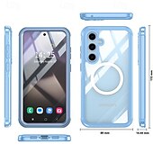 cheap Samsung Cases-Phone Case For S24 FE S25 Ultra Back Cover Magnetic Support Wireless Charging Shockproof Retro TPU Acrylic