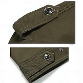 baratos jaquetas e casacos gráficos masculinos-jaqueta militar bordada de algodão masculina, jaqueta cargo com alças, manga comprida, gola alta, casaco com vários bolsos, jaqueta de caminhoneiro, estampa da bandeira dos eua, roupa tática