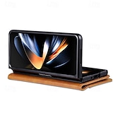 baratos Capa Samsung-telefone Capinha Para Dobra Z 7 Dobra Z 6 Z Fold 5 Z Fold 4 Z Fold 3 Capa traseira Com Suporte Magnética Slot para cartão Retro Couro PU