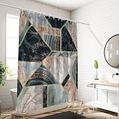 baratos Cortinas de Banho-Cortina de Chuveiro com Ganchos 180cm*180cm(70&quot;*70&quot;) Poliéster Lavável à Prova d&#039;Água com Padrão para Decoração de Banheira de Banheiro Mármore Abstrato