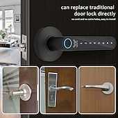 cheap Door Locks-WAFU WF-016 Smart Biometric Fingerprint Door Lock Smart Bluetooth Password Handle Lock APP Unlock Keyless Entry  USB Battery
