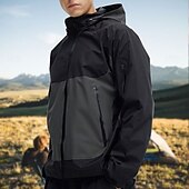 baratos Casacos Leves, Polares &amp; Caminhada-Homens Jaqueta Softshell Jaqueta de Trilha Ao ar livre Bloco de cor Prova-de-Água A Prova de Vento Respirável Jaqueta leve Jaqueta corta-vento Viajar Preto Branco Azul Laranja Verde
