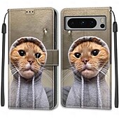 Недорогие Другие чехлы для телефонов-телефон Кейс для Назначение Pixel 8 Pro Pixel 8 Pixel 7 Pixel 7 Pro Pixel 6 Pixel 6 Pro Кейс на заднюю панель со стендом с ремешком на запястье Разъем для карты Ретро ТПУ Кожа PU