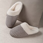 billige Hjem Tøfler-dametøfler med memory foam uklare, sklisikre, høstvinter varme, myke, myke hustøfler til soverommet