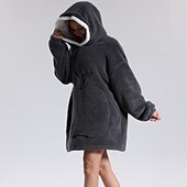 baratos cobertor vestível-cobertor com capuz cobertor usável, super macio quente cobertor oversized moletom flanela sherpa cobertor com bolso gigante para homens mulheres adolescentes amigos