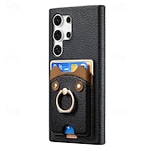cheap Samsung Cases-Phone Case For Samsung Galaxy S24 S23 S22 S21 Ultra Plus A55 A35 A25 A15 5G A55 5G A14 A34 A54 S20 Plus S20 Ultra A53 A33 A23 A13 A33 Back Cover Ring Holder Card Slot Shockproof Retro PC PU Leather