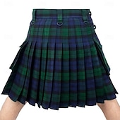 economico Gotici-Punk &amp; Gotico Medievale Abito di Natale Scozzese Costume Per uomo Casual Quotidiano Adulti Gonna