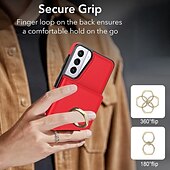 Недорогие Чехлы для Samsung-телефон Кейс для Назначение S24 Ultra Plus S23 S22 S21 S20 Ultra Plus FE A55 5G A14 A54 A72 А73 А53 A71 A12 Кейс на заднюю панель со стендом Кольца-держатели Разъем для карты Ретро ТПУ Кожа PU