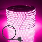 abordables Bandes lumineuses étanches-3M 5m 10m Bandes Lumineuses LED Flexibles 1200 LED 2835 SMD 8 mm 1Set Support de montage 1 jeu Blanc Froid Rouge Bleu Bandes lumineuses LED Intérieur Soirée Extérieur 220-240 V