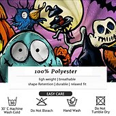 Недорогие Хэллоуинские футболки-Halloween Муж. Тыква Гримаса Костюмы на Хэллоуин Кнопка рубашка Длинный рукав На каждый день Темный Вечерние наряды Осень Зима Весна лето Рубашечный воротник Кнопка вверх 3D печать Multi Color
