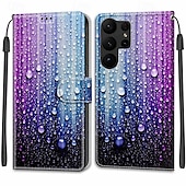 זול מארז סמסונג-טלפון מגן עבור S23 S23 Ultra S23 Plus S22 S22 Plus Ultra S21 Ultra S21 FE S21 A14 A54 כיסוי אחורי עם מעמד עם רצועת יד חריץ לכרטיס רטרו TPU עור PU
