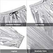economico pantaloni casual-Per uomo Pareggiatore Pantaloni Pantaloni casual Tasche A cordoncino Vita elastica Liscio Comfort Palco Da mare Di tendenza Informale Argento Nero Media elasticità