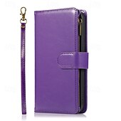cheap iPhone Cases-Phone Case For iPhone 16 Pro Max Plus iPhone 15 Pro Max Plus iPhone 14 13 12 11 Pro Max Mini SE X XR XS Max 8 7 Plus Back Cover with Stand Holder Zipper with Wrist Strap Retro TPU PU Leather
