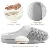 billige Hjem Tøfler-dametøfler med memory foam uklare, sklisikre, høstvinter varme, myke, myke hustøfler til soverommet