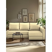 baratos Cobertura de Sofa-Capa de Sofá 100% Algodão com Armazenamento Capas de Sofá-Cama Acolchoadas Cor Sólida