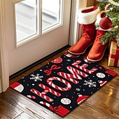 preiswerte Weihnachtsteppiche und -matten-Weihnachtsdekorationen Fußmatte Zuckerstange Pointessia Küchenmatte Bodenmatte rutschfester Flächenteppich Ölfester Teppich Indoor Outdoor Matte Schlafzimmerdeko Badezimmermatte Eingangsteppich