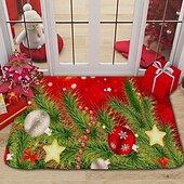 economico Bagno di Natale-tappetini da bagno natalizi creativi tappeti assorbenti da bagno in flanella antiscivolo