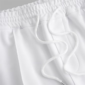 Недорогие Прямой ног-Муж. Штаны Бегун Брюки со складками Кулиска Эластичная талия Полотняное плетение Комфорт Дышащий Повседневные Праздники Спорт Мода Черный Белый