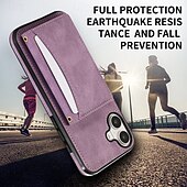 economico Cover per iPhone-telefono Custodia Per iPhone 16 Pro Max Plus iPhone 15 Pro Max Plus iPhone 14 13 12 11 Pro Max Plus Mini SE Per retro Con supporto Slot per schede Resistente agli urti Retrò TPU pelle sintetica
