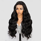 cheap Human Hair Lace Front Wigs-13x4 Transparent Human Hair Lace Front Wig High-end Wig Body Wave Human Hair Wig 200% Density