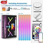 voordelige Slimme lampen-LED Slimme Lamp Tuya Slimme Wifi Kleurrijke Splicing Lamp DIY Binnenwand Sfeerlamp Draadloze Bluetooth LED Creatieve Ophaal Quantum Licht Koppeling Inductie 6/9/12 Packs