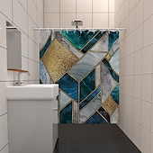 baratos Cortinas de Banho-Cortina de Chuveiro com Ganchos 180cm*180cm(70&quot;*70&quot;) Poliéster Lavável à Prova d&#039;Água com Padrão para Decoração de Banheira de Banheiro Mármore Abstrato