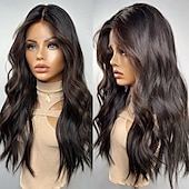 economico Parrucche lace front capelli veri-Capelli umani di Remy 13x4 Pizzo Frontale Parrucca Parte di mezzo Brasiliano Ondulato Multicolore Parrucca 130% 150% Densità dei capelli con i capelli del bambino Capelli evidenziati / balayage Senza