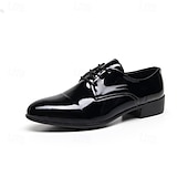 cheap Semi-Formal-Men&#039;s Shiny Gold Lace-Up Dress Shoes - Sleek Formal Oxford Shoes for Parties, Events, and Performances