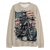 cheap Men&#039;s 3D Sweatshirts-Men&#039;s Graphic Motorcycle Sweatshirts Golf Pullover Sweatshirt Long Sleeve Sweatshirt Hooded Vacation Cool Daily Print Vacation Sports Outdoor Going out Printing Winter Spring &amp;  Fall