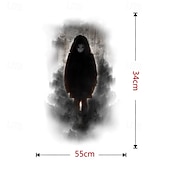 levne Halloween samolepky-halloween samolepky na zeď - samolepicí skleněné dekorace na okna s rukama duchů, ženským duchem, krvavými otisky rukou a stopami