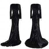 levne Klasický horor-Středa Addams Addamsova rodina Morticia Addamsová Šaty Módní Filmové kostýmy for Dámské Dospělé Plesová maškaráda