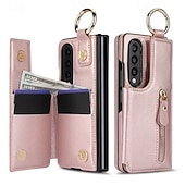 Недорогие Чехлы для Samsung-Чехол для Z Fold 6 Z Fold 5 Z Fold 4 Z Fold 3 с подставкой молнией и кармашком для карт ретро TPU PU кожа