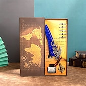 preiswerte Mal-, Zeichen- und Künstlerbedarf-1 Set Geschenkbox, Federkiel, Kalligraphie-Stift und Tintenschreiber-Set, antikes Schreiben, Quilt-Tintenfeder, mechanisches Getriebe, Steampunk-Federkiel zum Zeichnen, Signieren und für