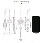お買い得  装飾品-18個のクリスマスツリークリア吊り下げオーナメント、透明アクリルつららと雪の結晶のクリスマスデコレーション、ホリデーツリー吊り下げ装飾