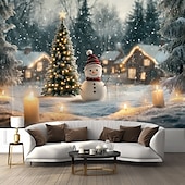 cheap Christmas Tapestry Hanging-Christmas Decorations Snowman Gifts Hanging Tapestry Xmas Wall Art Large Tapestry Mural Decor Photograph Backdrop Blanket Curtain Home Bedroom Living Room Decoration