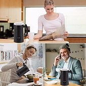 cheap Kitchen Appliances-Electric Coffee Milk Frother Milk Steamer Soft Foam Maker with Two Whisks for Frothing and Heating Milk 4 IN 1 Multifunction